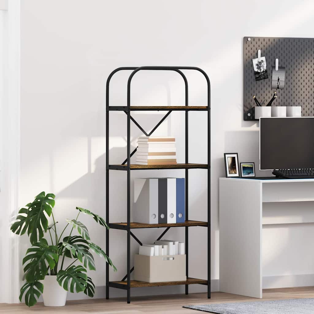 vidaXL Boekenkast Gerookt eiken 80 x 30 x 183 cm Bewerkt hout