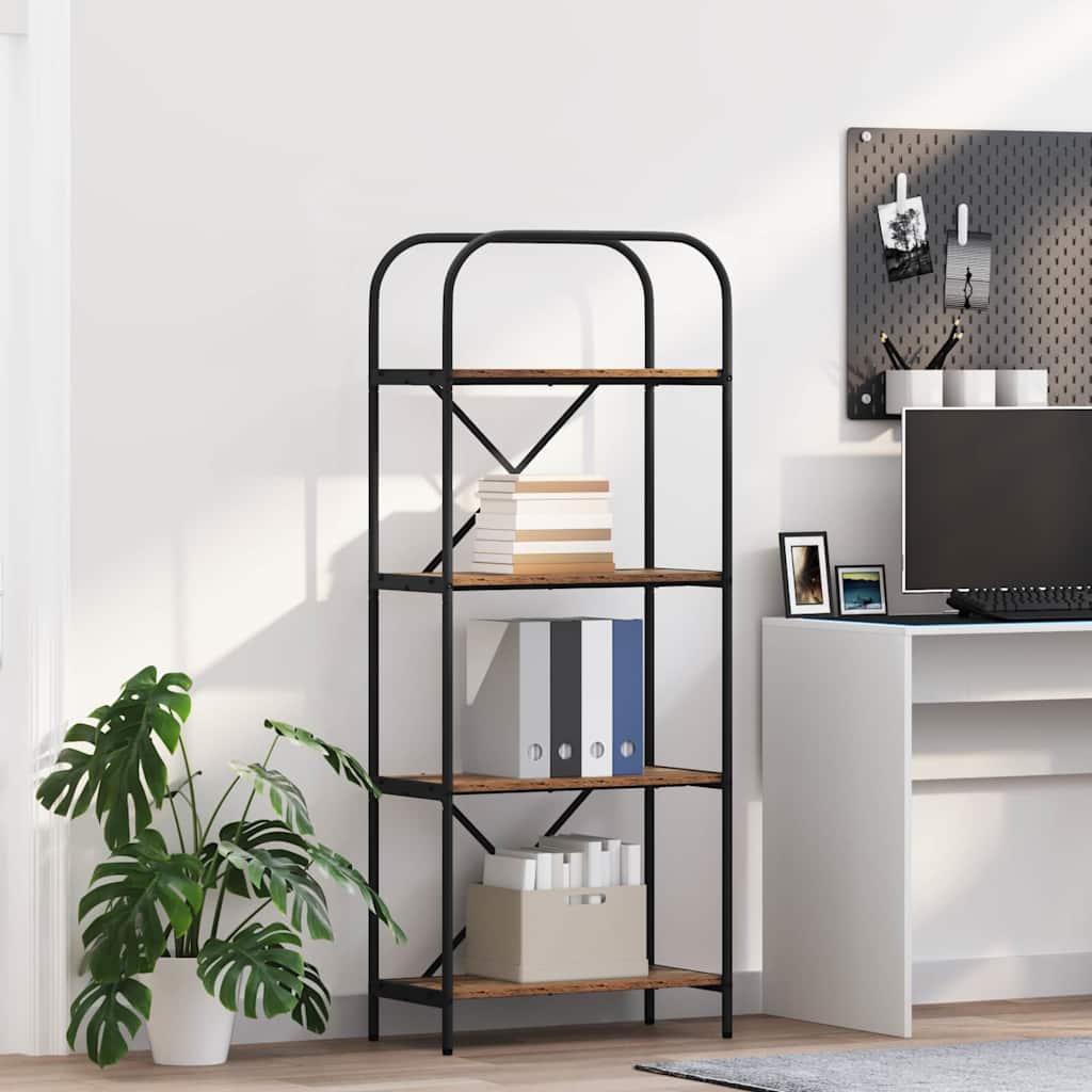 vidaXL Boekenkast Gerookt eiken 80 x 30 x 183 cm Bewerkt hout