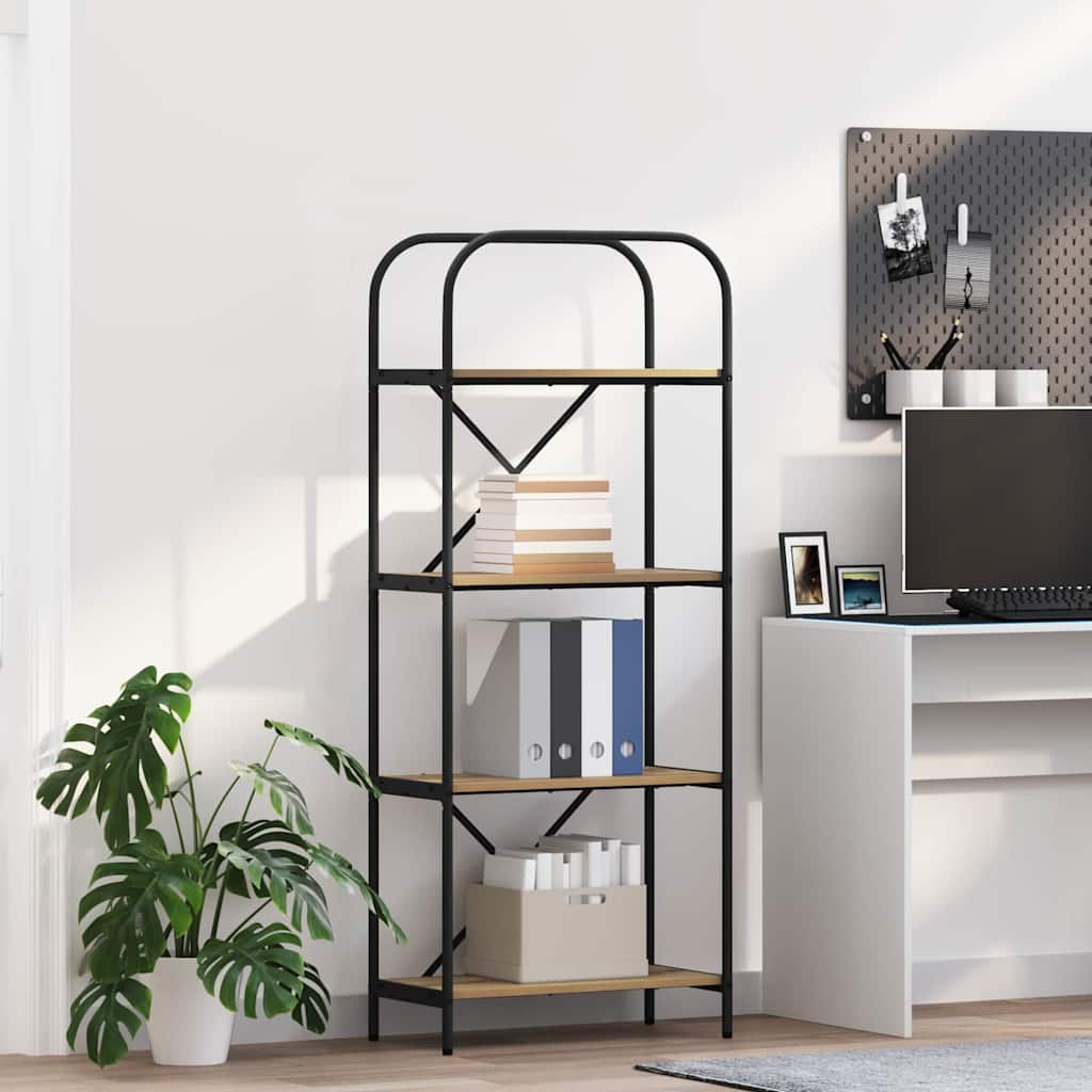 vidaXL Boekenkast Gerookt eiken 80 x 30 x 183 cm Bewerkt hout