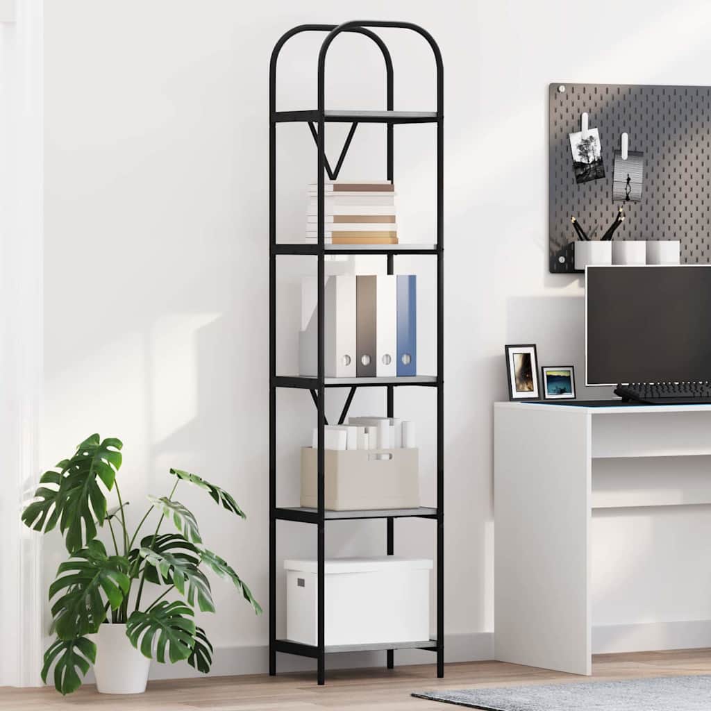 vidaXL Boekenkast Gerookt eiken 80 x 30 x 183 cm Bewerkt hout
