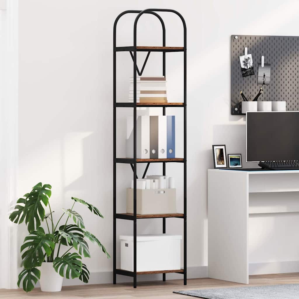 vidaXL Boekenkast Gerookt eiken 80 x 30 x 183 cm Bewerkt hout