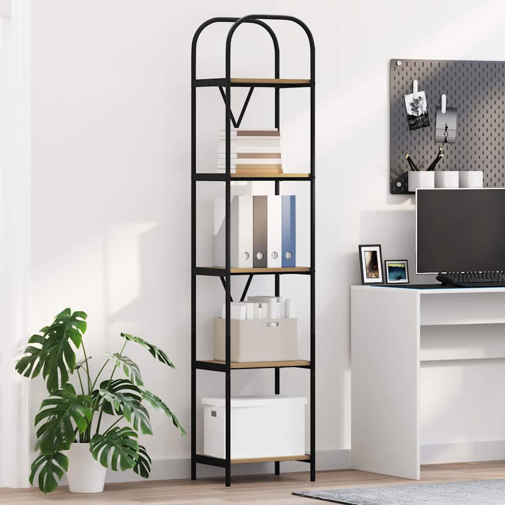 vidaXL Boekenkast Gerookt eiken 80 x 30 x 183 cm Bewerkt hout
