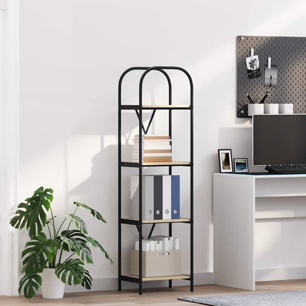 vidaXL Boekenkast Gerookt eiken 80 x 30 x 183 cm Bewerkt hout