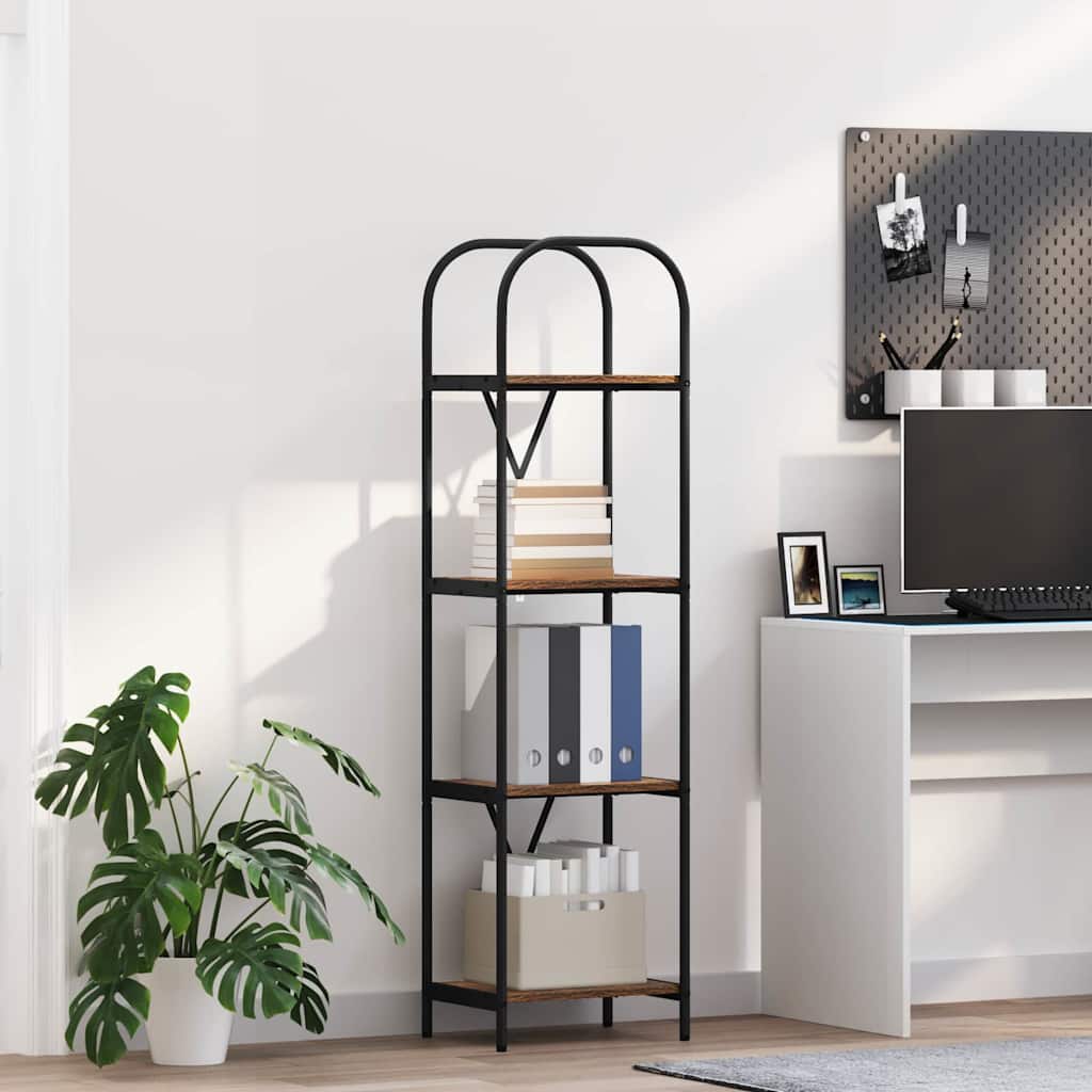 vidaXL Boekenkast Gerookt eiken 80 x 30 x 183 cm Bewerkt hout