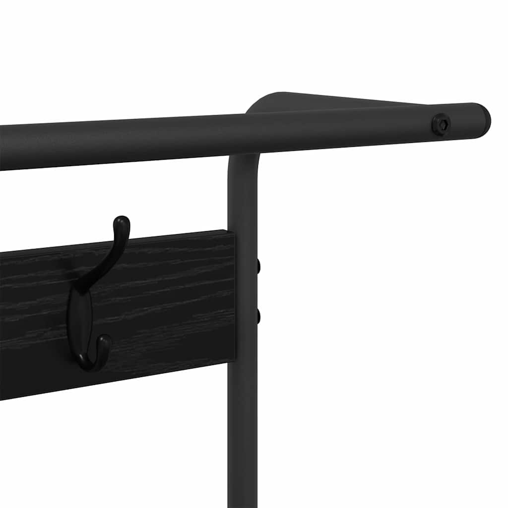 vidaXL Kapstok met plank Zwart eiken 75 x 34 x 184 cm Bewerkt hout