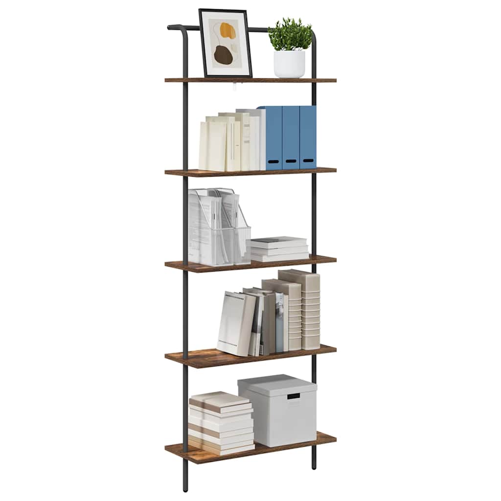 vidaXL Boekenkast Zwart eiken 60 x 24 x 168 cm Bewerkt hout