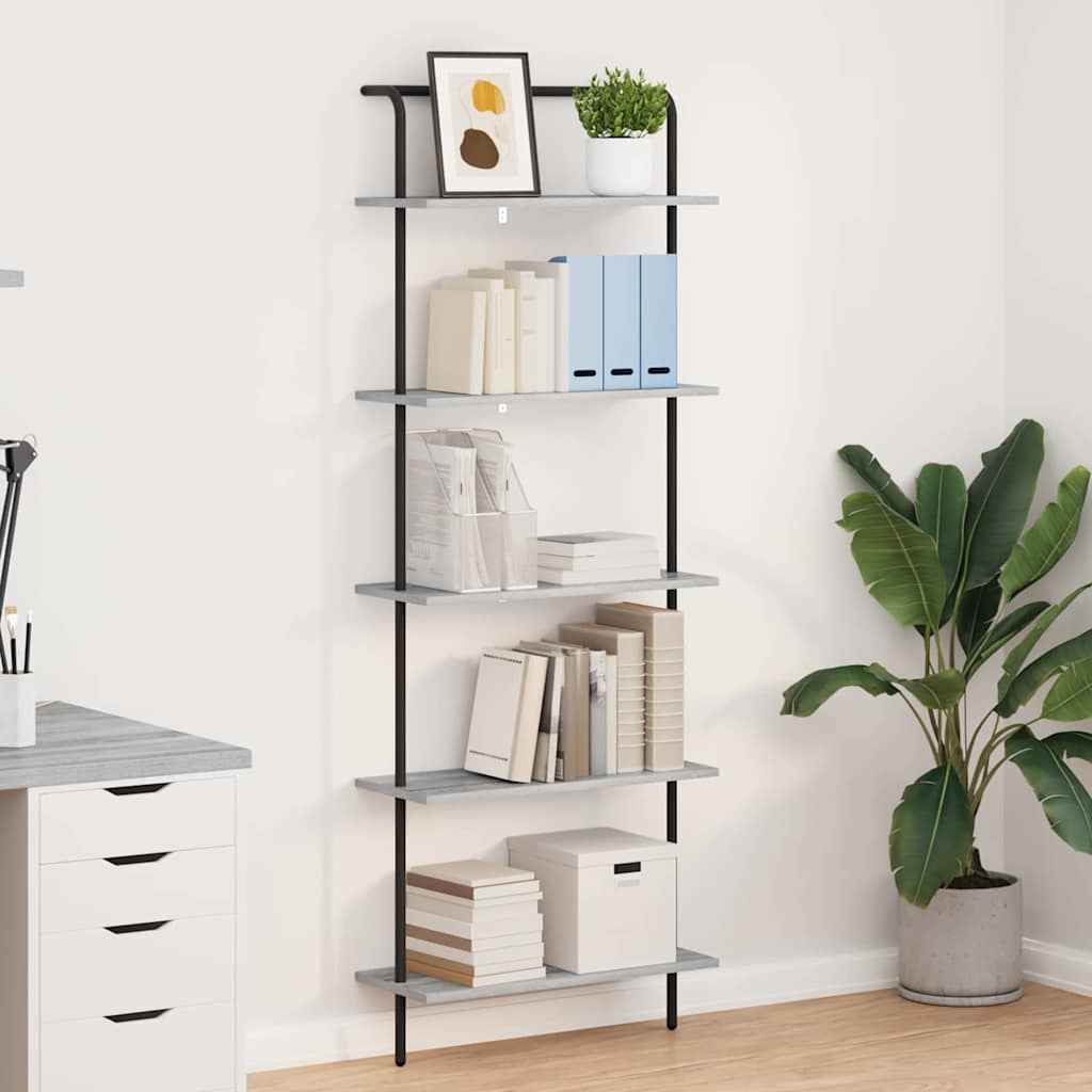 vidaXL Boekenkast Zwart eiken 60 x 24 x 168 cm Bewerkt hout