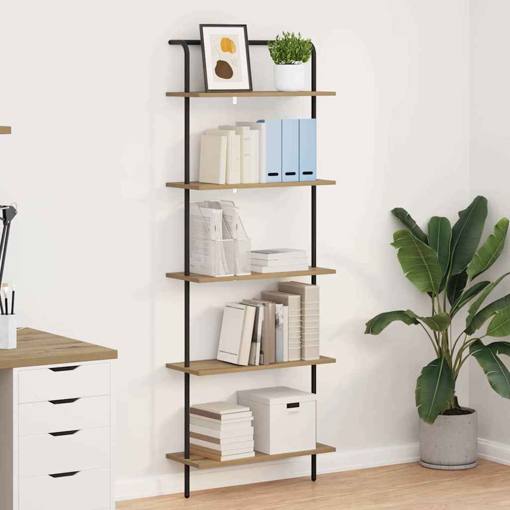 vidaXL Boekenkast Zwart eiken 60 x 24 x 168 cm Bewerkt hout