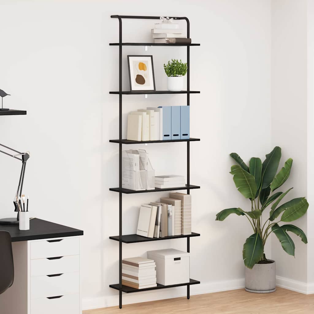 vidaXL Boekenkast Zwart eiken 60 x 24 x 168 cm Bewerkt hout