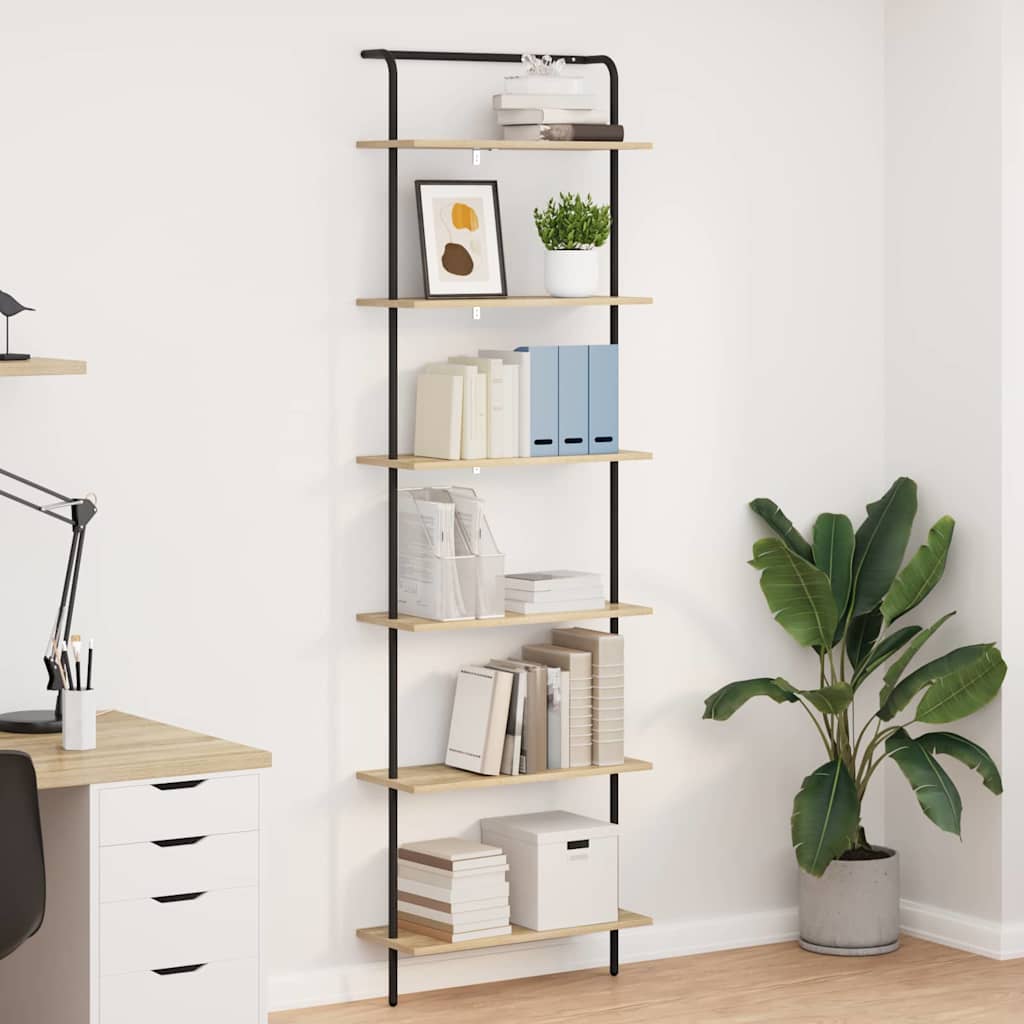 vidaXL Boekenkast Zwart eiken 60 x 24 x 168 cm Bewerkt hout