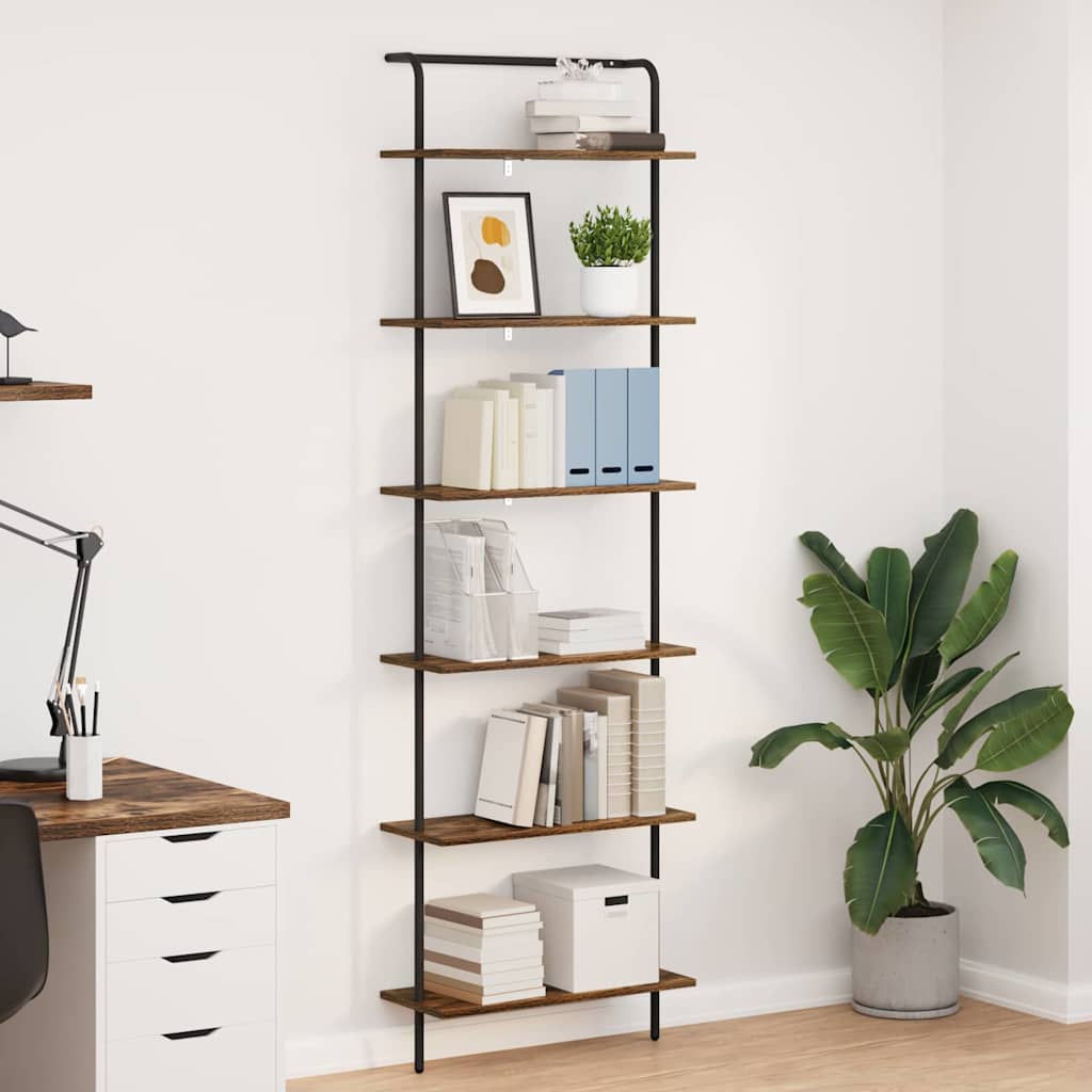 vidaXL Boekenkast Zwart eiken 60 x 24 x 168 cm Bewerkt hout