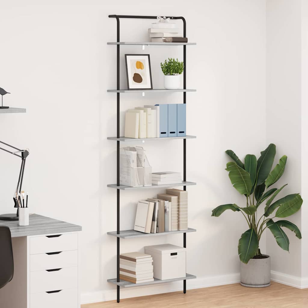 vidaXL Boekenkast Zwart eiken 60 x 24 x 168 cm Bewerkt hout