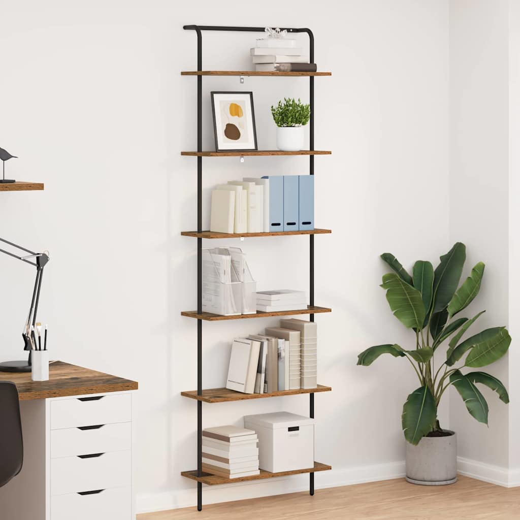 vidaXL Boekenkast Zwart eiken 60 x 24 x 168 cm Bewerkt hout