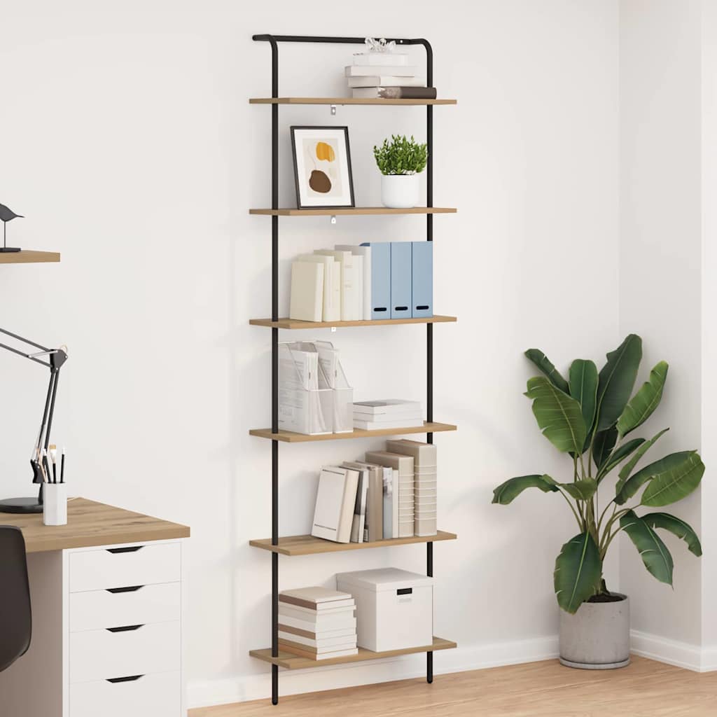 vidaXL Boekenkast Zwart eiken 60 x 24 x 168 cm Bewerkt hout