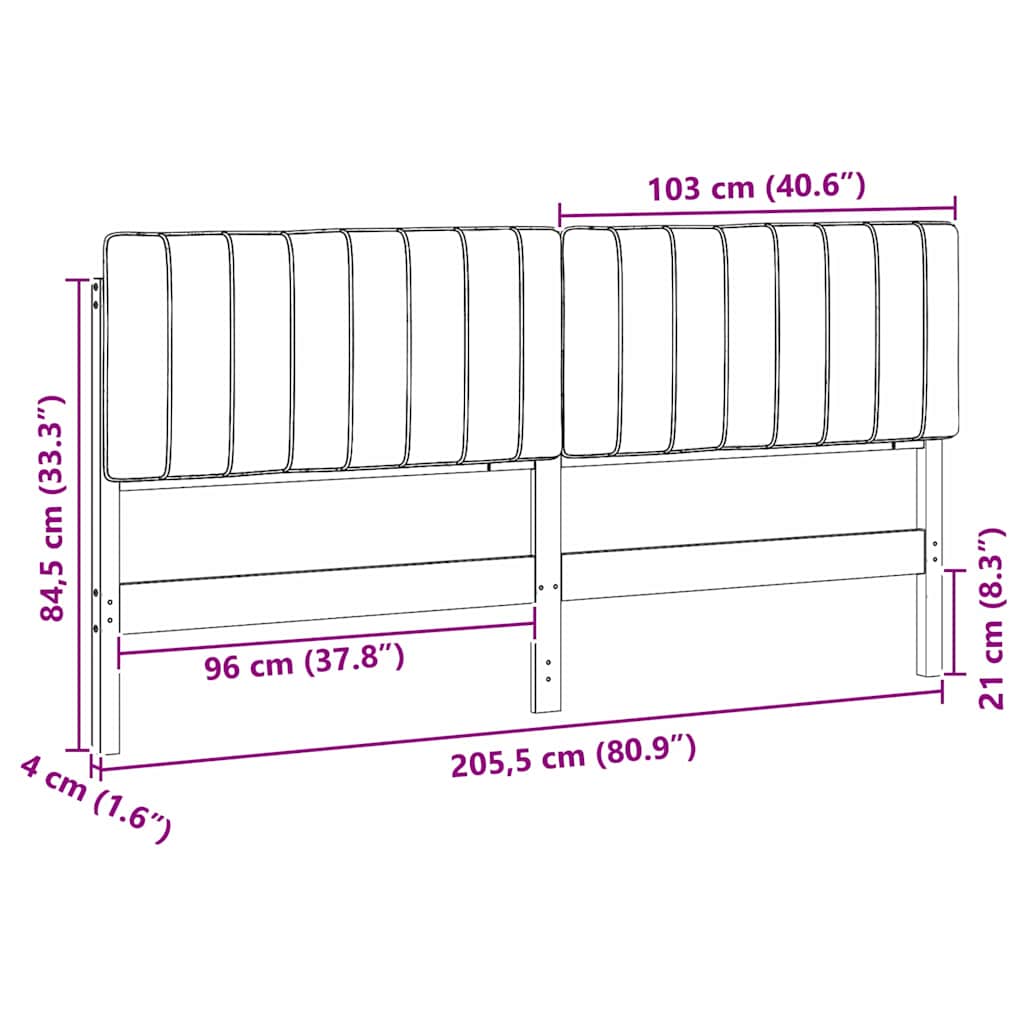 vidaXL Gestoffeerd hoofdbord Bruin en Licht Grijs 200 cm