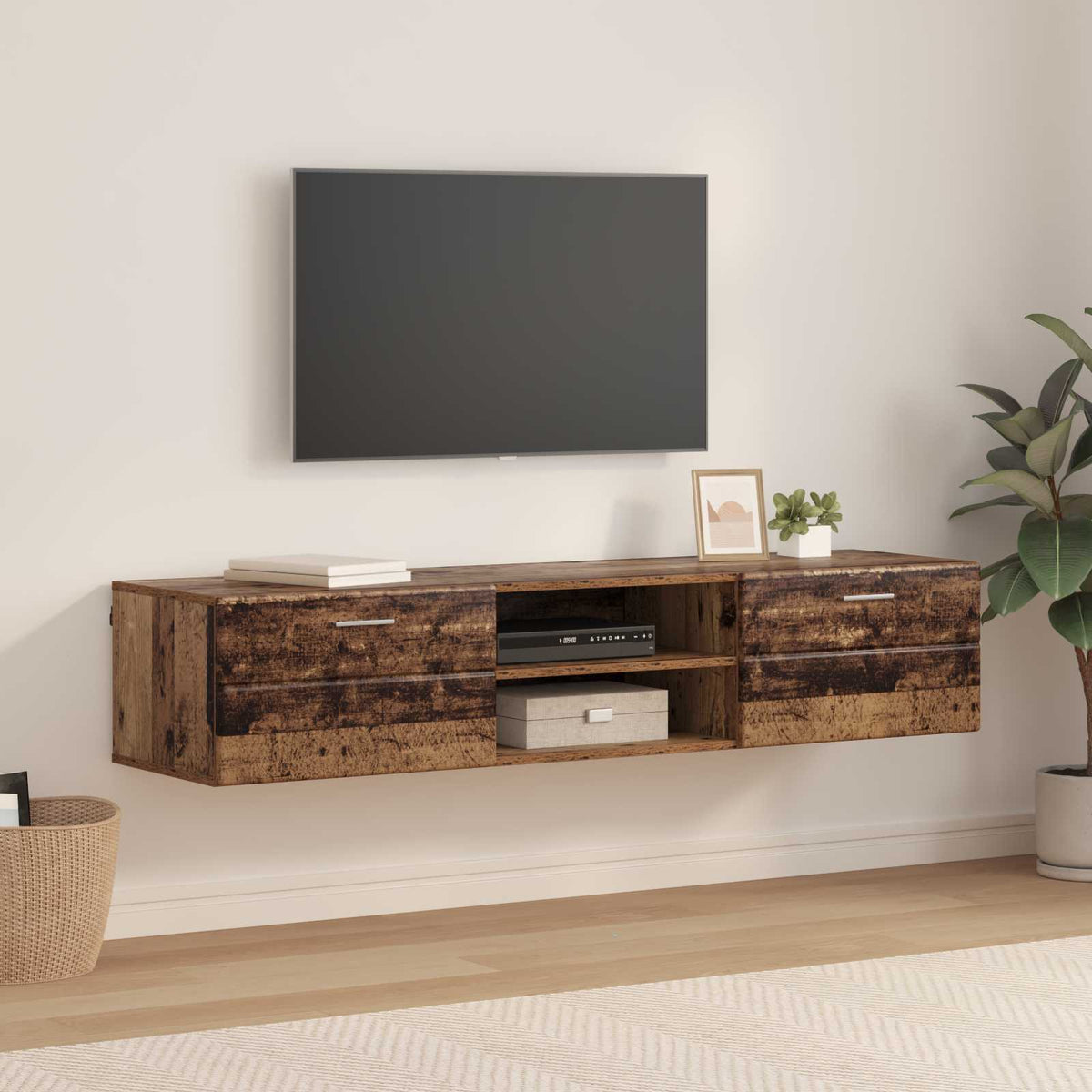 vidaXL TV-kast met lade met plank Wit 100.5 x 39 x 30 cm Bewerkt hout