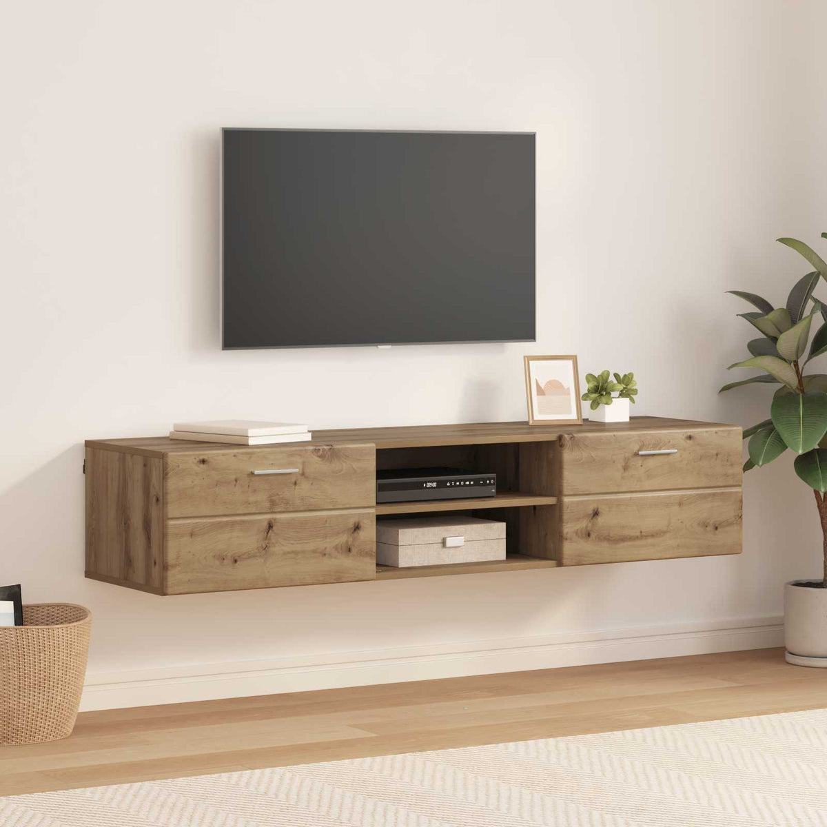 vidaXL TV-kast met lade met plank Wit 100.5 x 39 x 30 cm Bewerkt hout