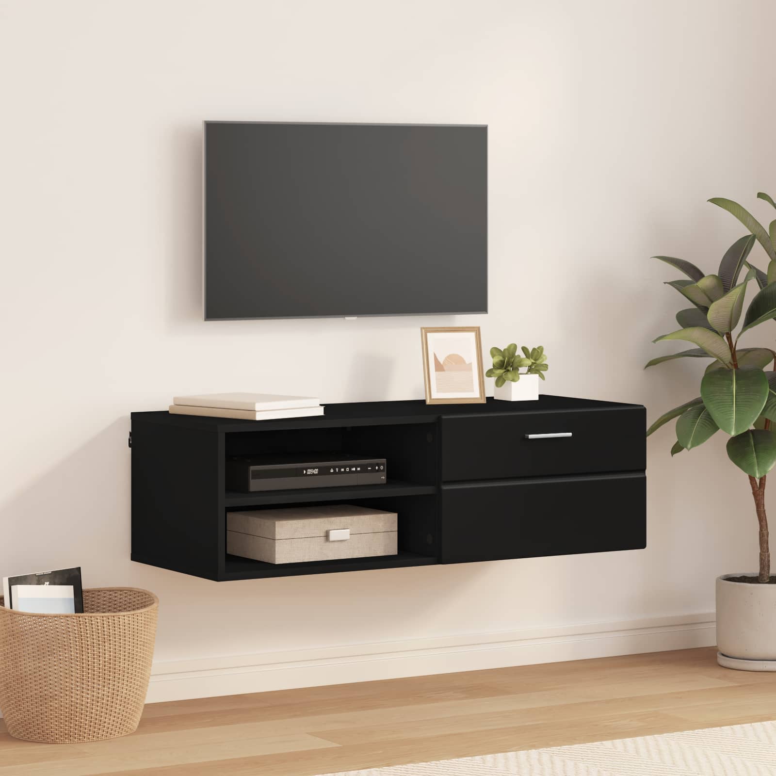 vidaXL TV-kast met lade met plank Wit 100.5 x 39 x 30 cm Bewerkt hout