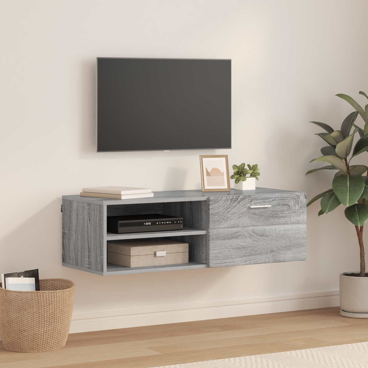 vidaXL TV-kast met lade met plank Wit 100.5 x 39 x 30 cm Bewerkt hout
