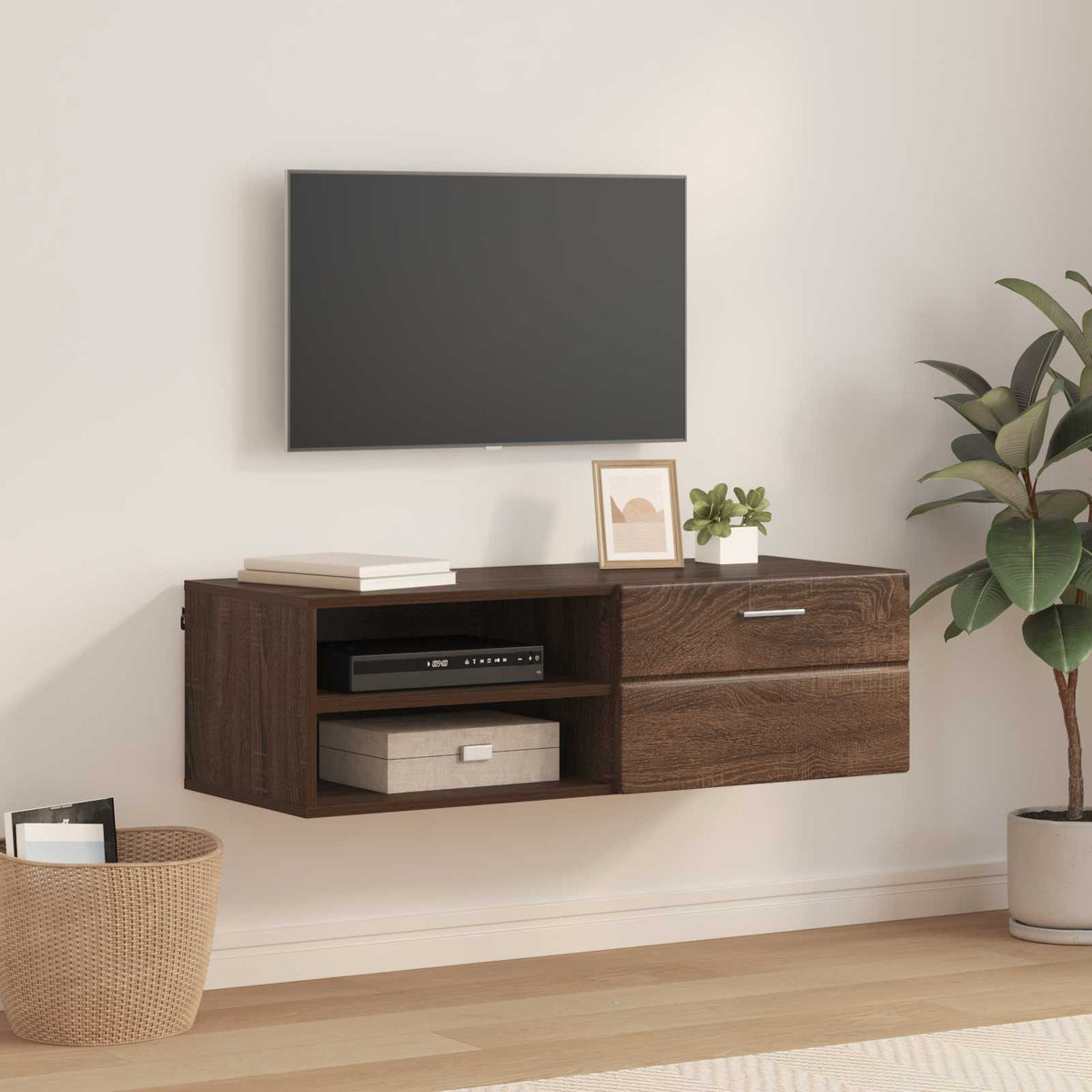 vidaXL TV-kast met lade met plank Wit 100.5 x 39 x 30 cm Bewerkt hout