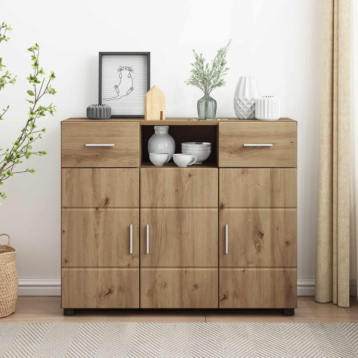 vidaXL TV-kast met lade met plank Wit 100.5 x 39 x 30 cm Bewerkt hout