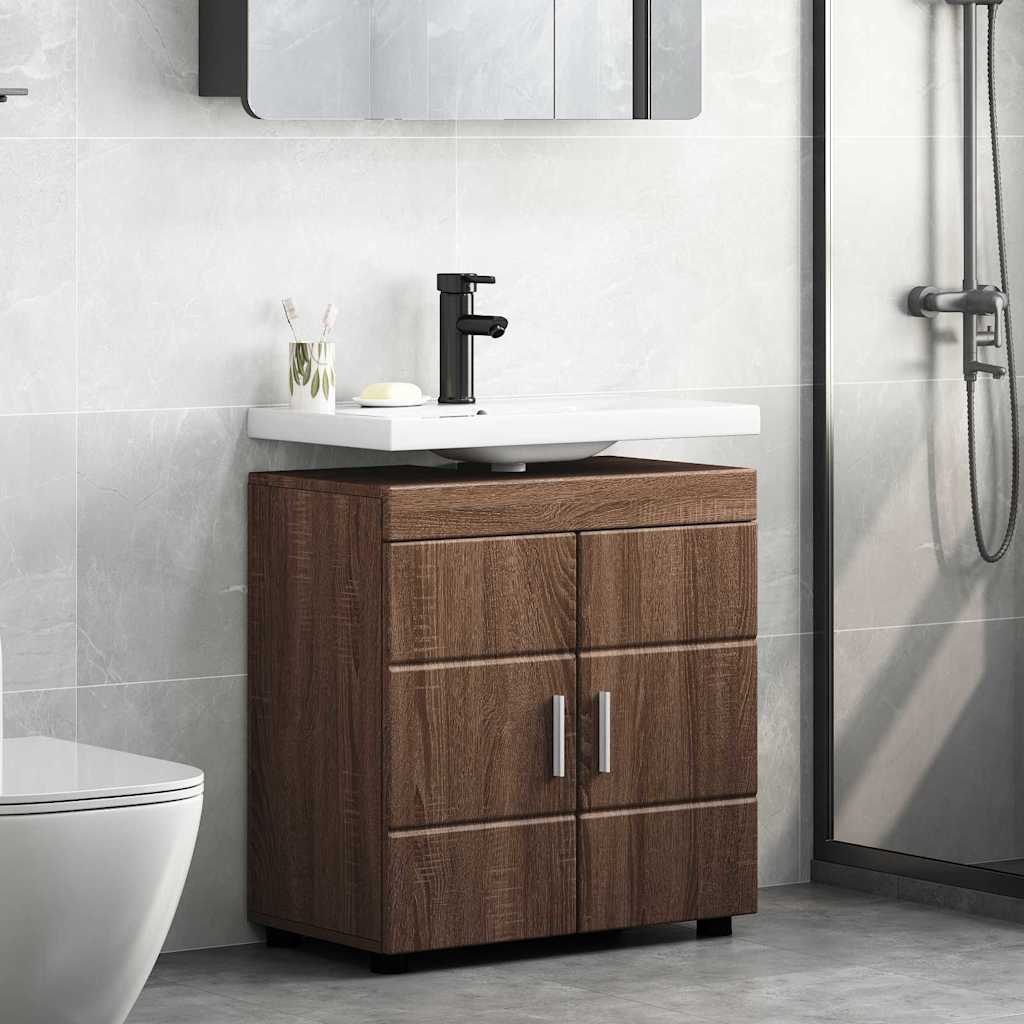 vidaXL Badkamer wastafelkast Wit 60 x 34 x 63 cm Bewerkt hout