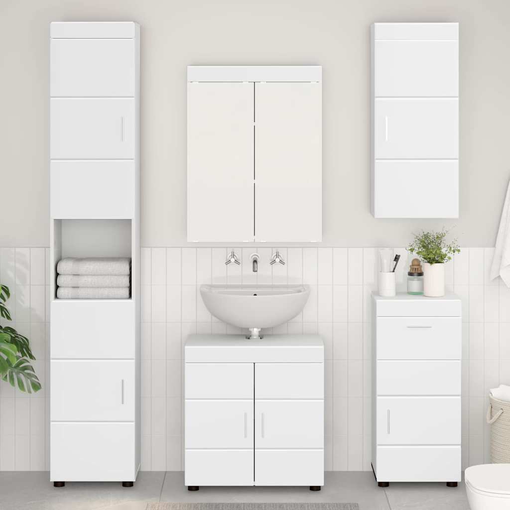 vidaXL Badkamer wastafelkast Wit 60 x 34 x 63 cm Bewerkt hout