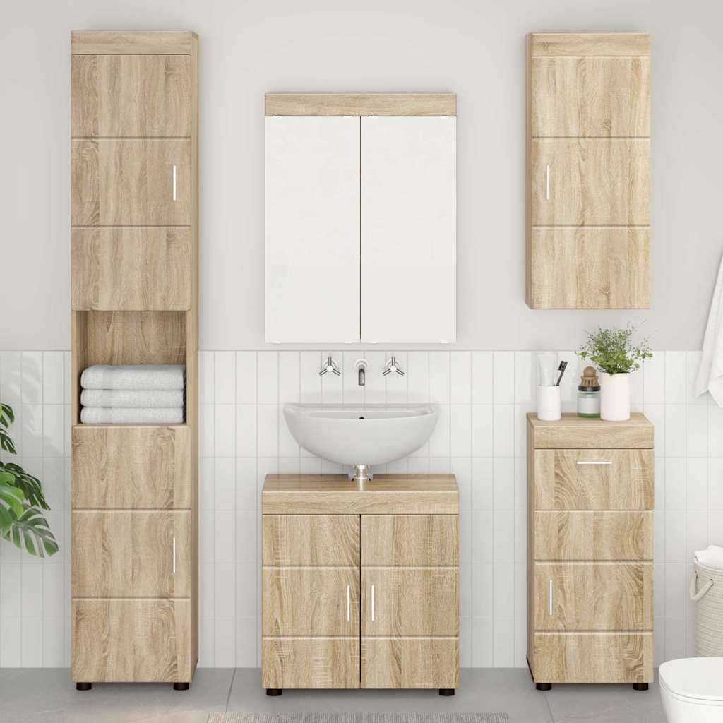 vidaXL Badkamer wastafelkast Wit 60 x 34 x 63 cm Bewerkt hout