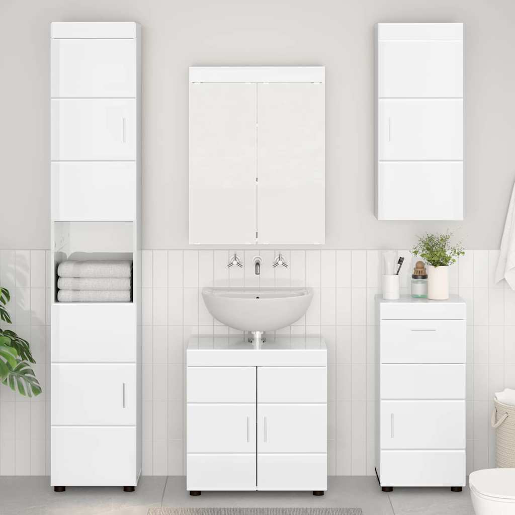vidaXL Badkamer wastafelkast Wit 60 x 34 x 63 cm Bewerkt hout