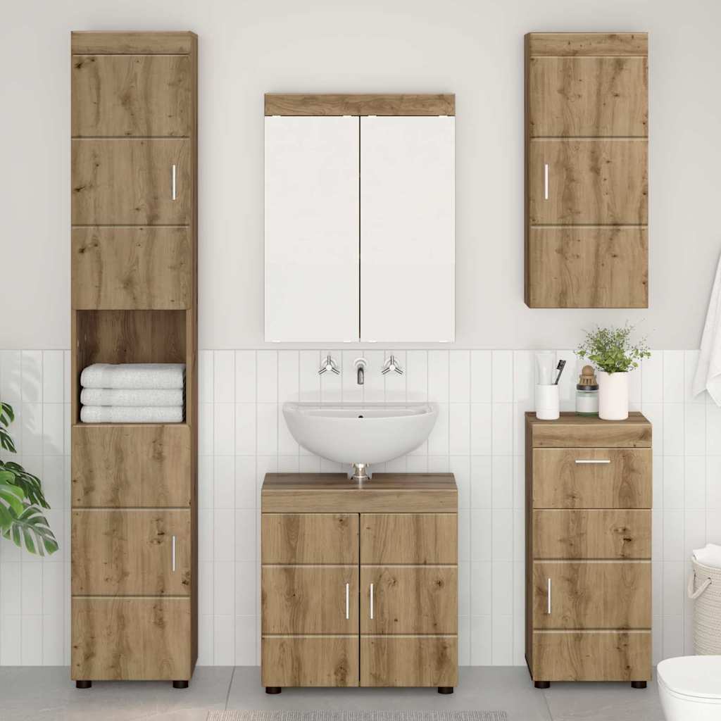 vidaXL Badkamer wastafelkast Wit 60 x 34 x 63 cm Bewerkt hout