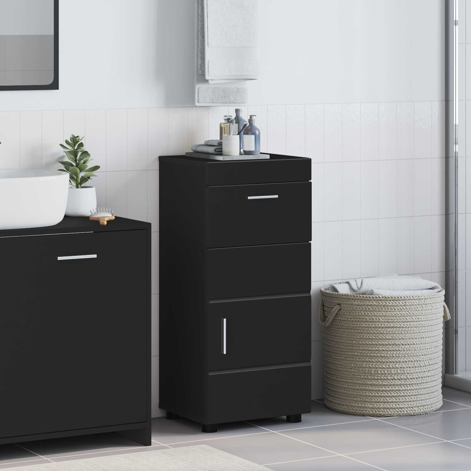 vidaXL Badkamer wastafelkast Wit 60 x 34 x 63 cm Bewerkt hout
