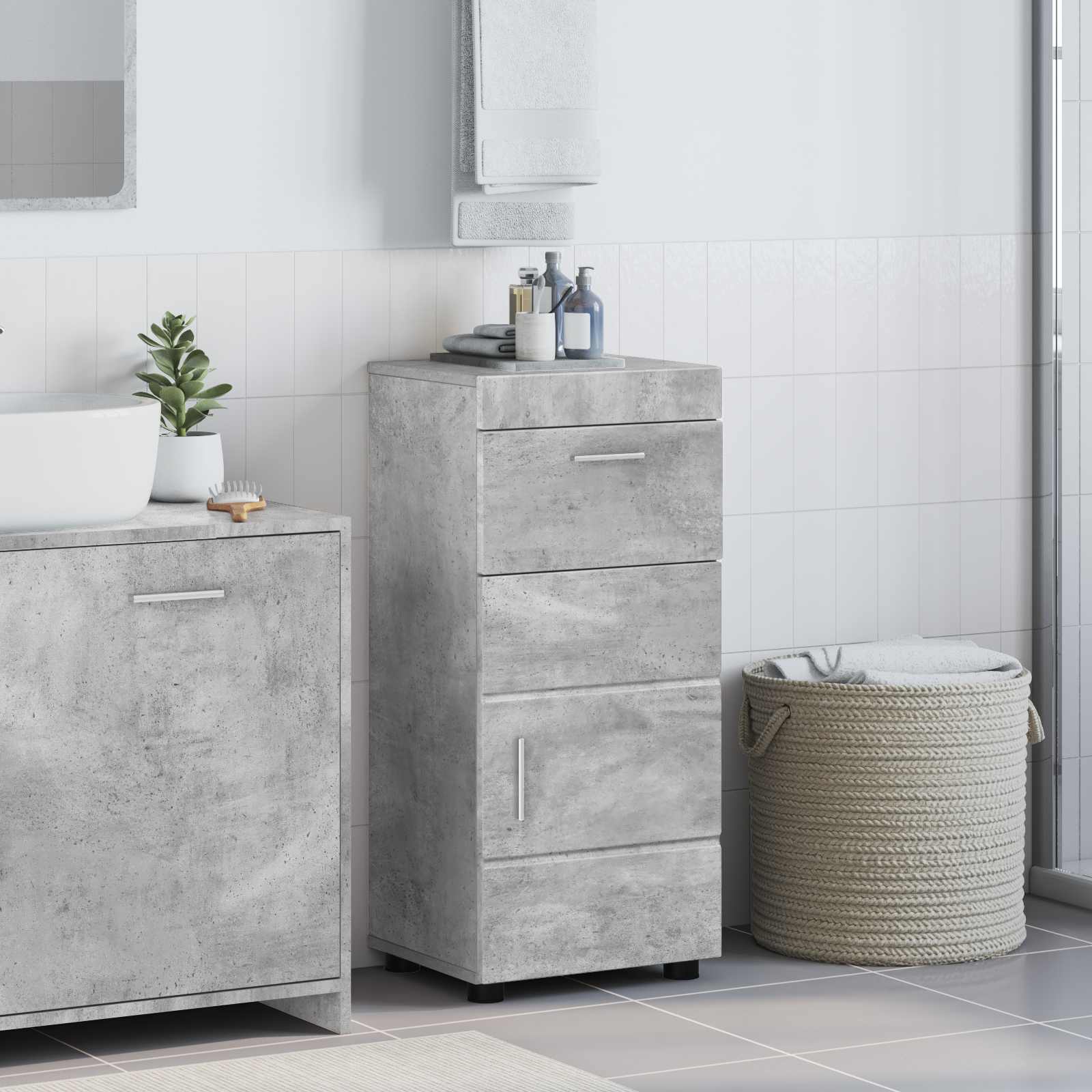 vidaXL Badkamer wastafelkast Wit 60 x 34 x 63 cm Bewerkt hout