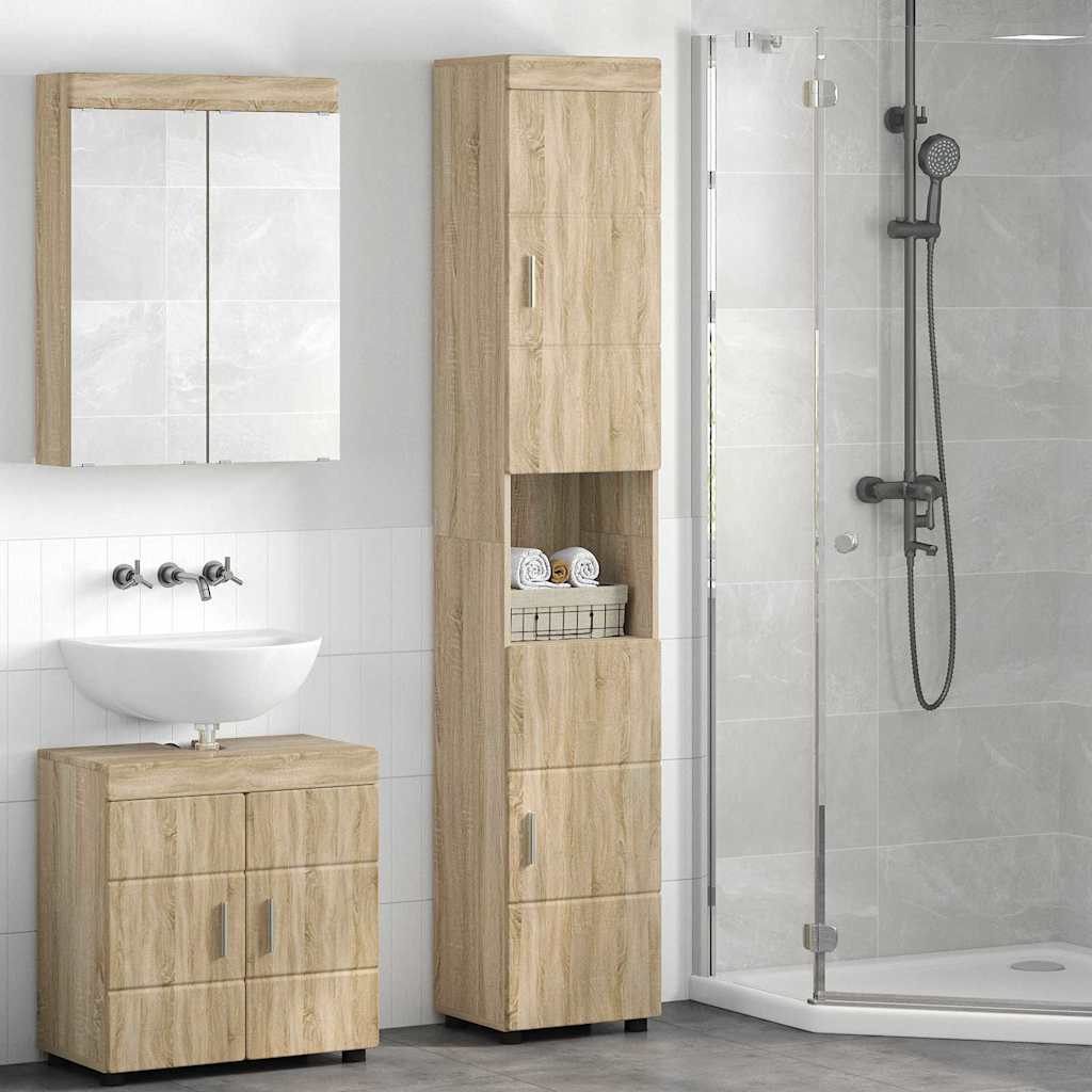 vidaXL Badkamer wastafelkast Wit 60 x 34 x 63 cm Bewerkt hout