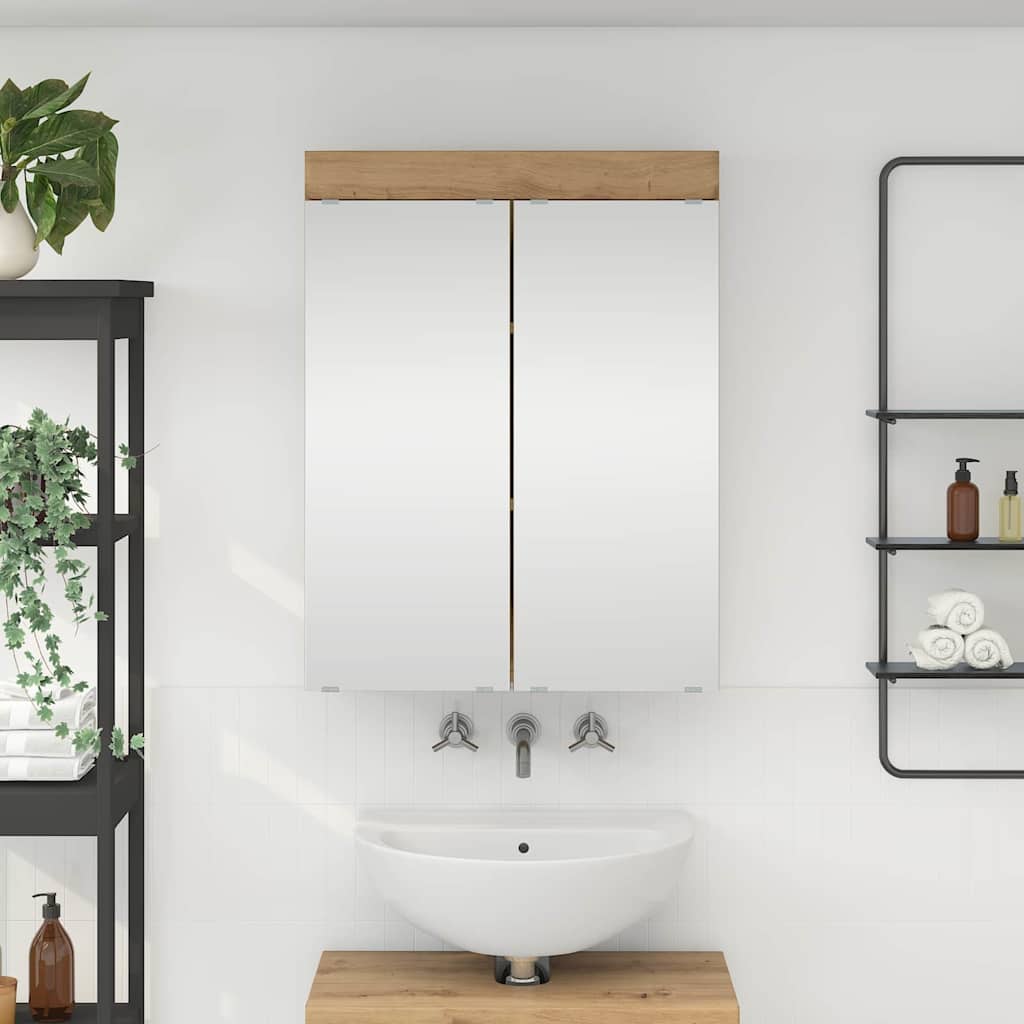vidaXL Badkamer wastafelkast Wit 60 x 34 x 63 cm Bewerkt hout