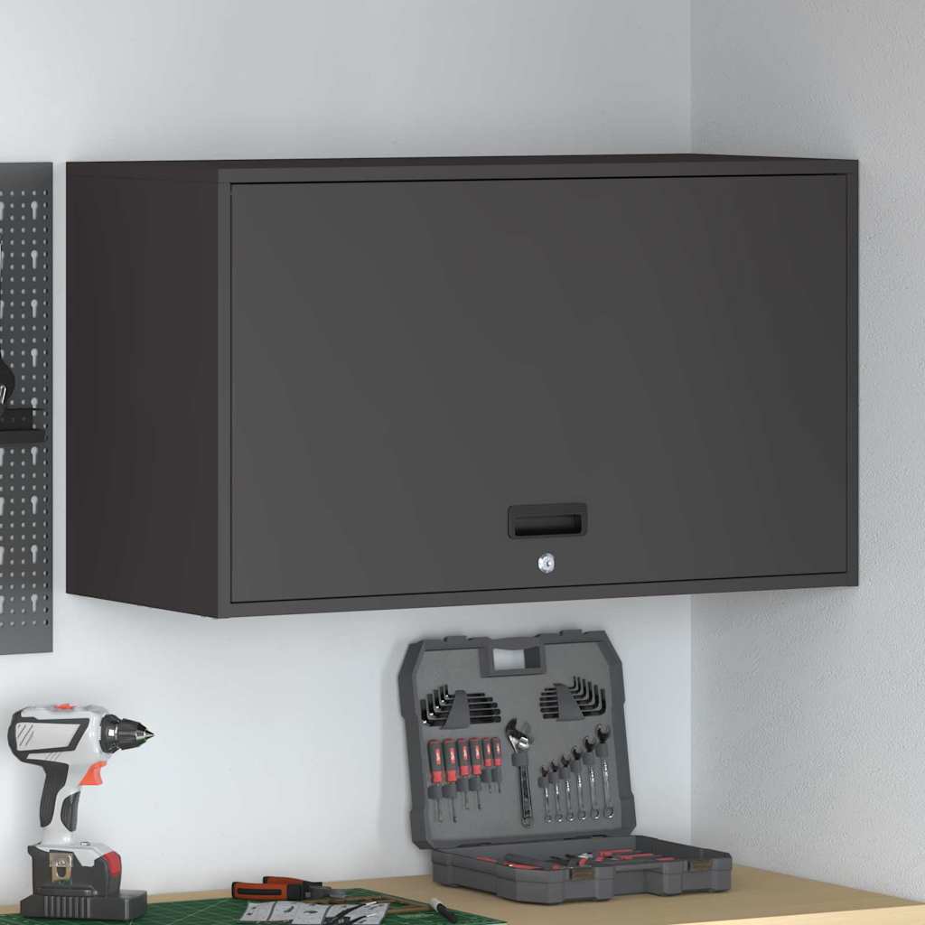 vidaXL Wandkast voor Garage Zwart 90 x 40 x 53 cm Poedercoating staal