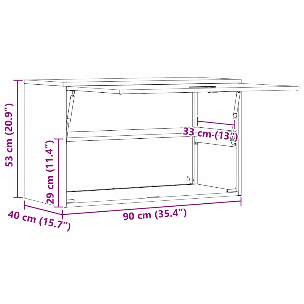 vidaXL Wandkast voor Garage Zwart 90 x 40 x 53 cm Poedercoating staal