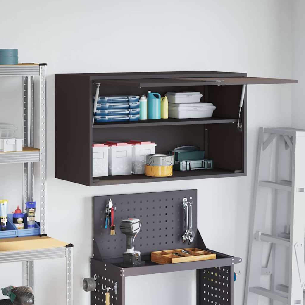 vidaXL Wandkast voor Garage Zwart 90 x 40 x 53 cm Poedercoating staal