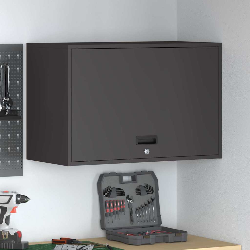 vidaXL Wandkast voor Garage Zwart 90 x 40 x 53 cm Poedercoating staal