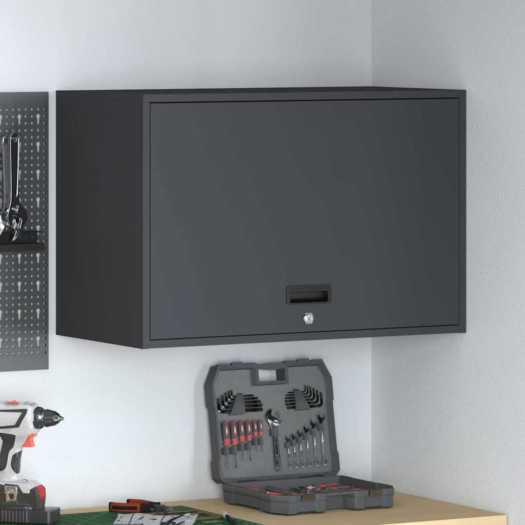 vidaXL Wandkast voor Garage Zwart 90 x 40 x 53 cm Poedercoating staal