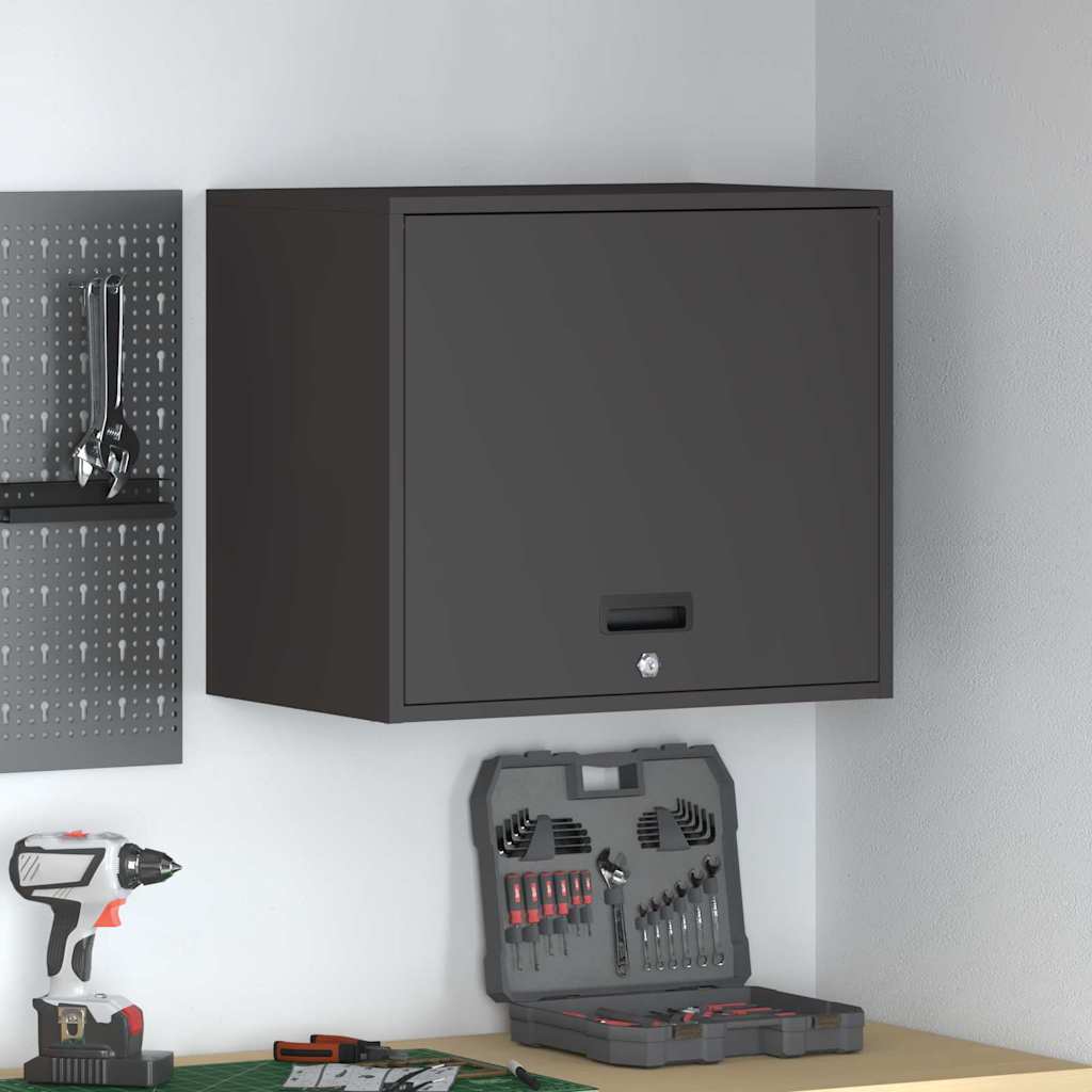 vidaXL Wandkast voor Garage Zwart 90 x 40 x 53 cm Poedercoating staal