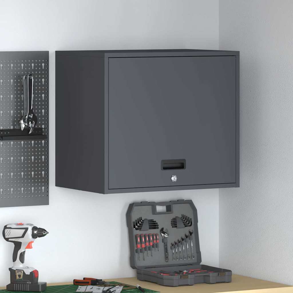 vidaXL Wandkast voor Garage Zwart 90 x 40 x 53 cm Poedercoating staal