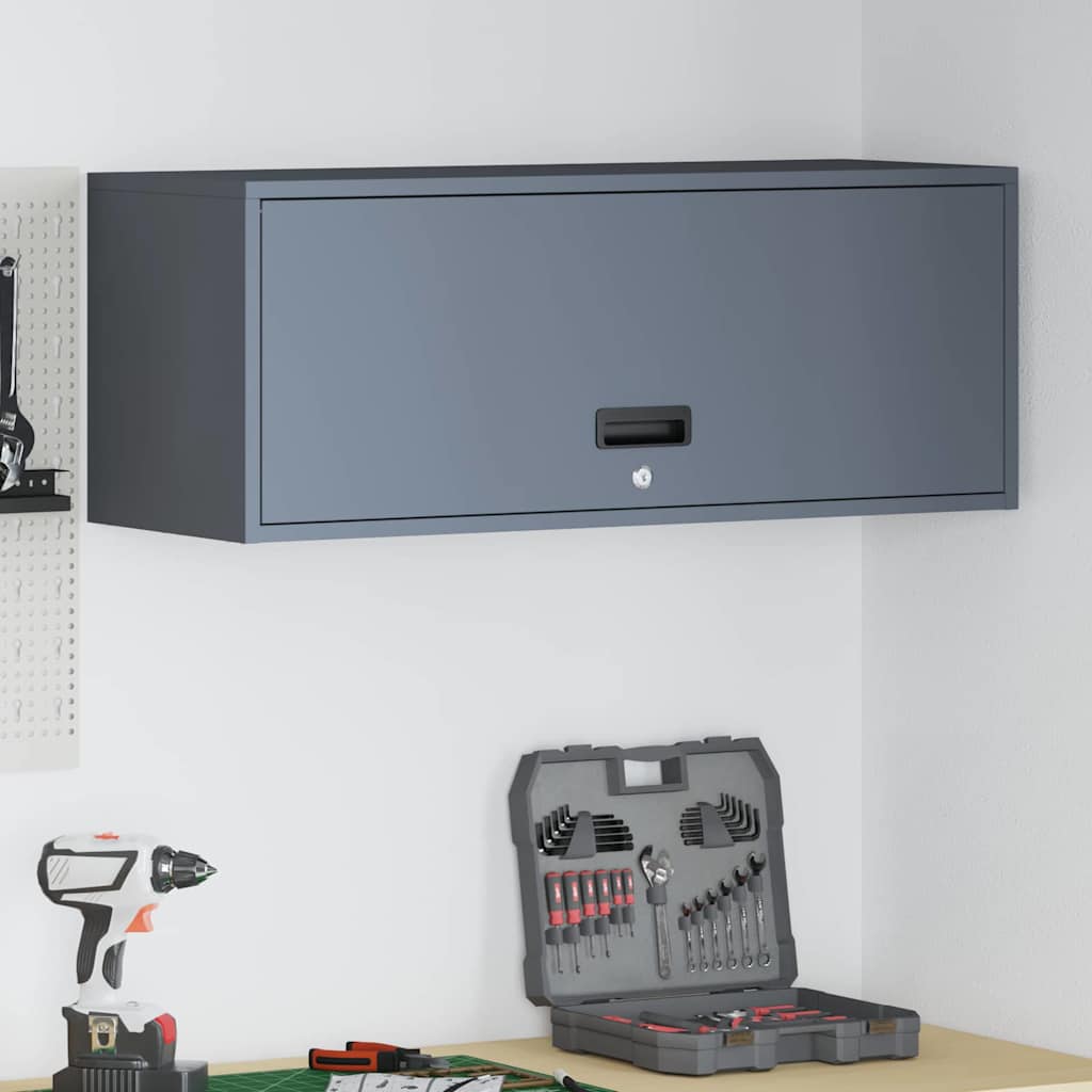 vidaXL Wandkast voor Garage Zwart 90 x 40 x 53 cm Poedercoating staal