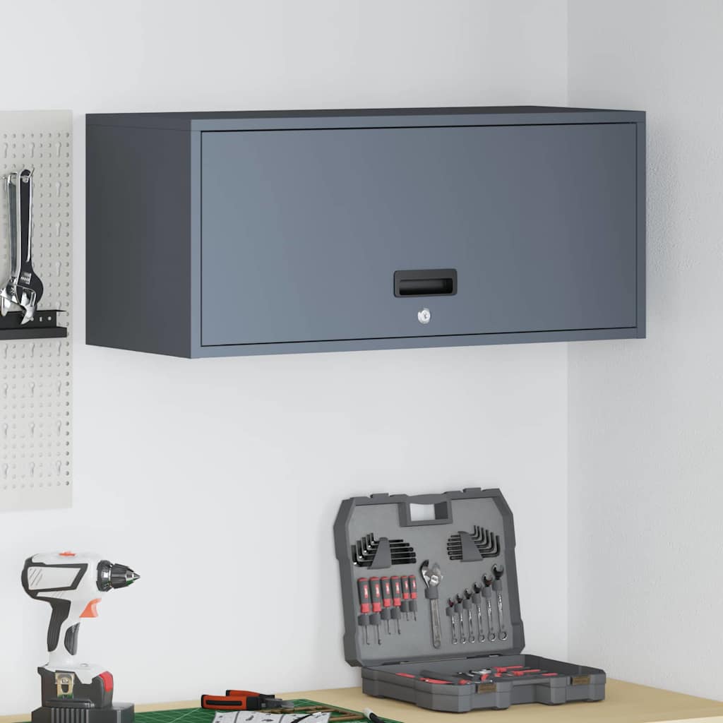 vidaXL Wandkast voor Garage Zwart 90 x 40 x 53 cm Poedercoating staal