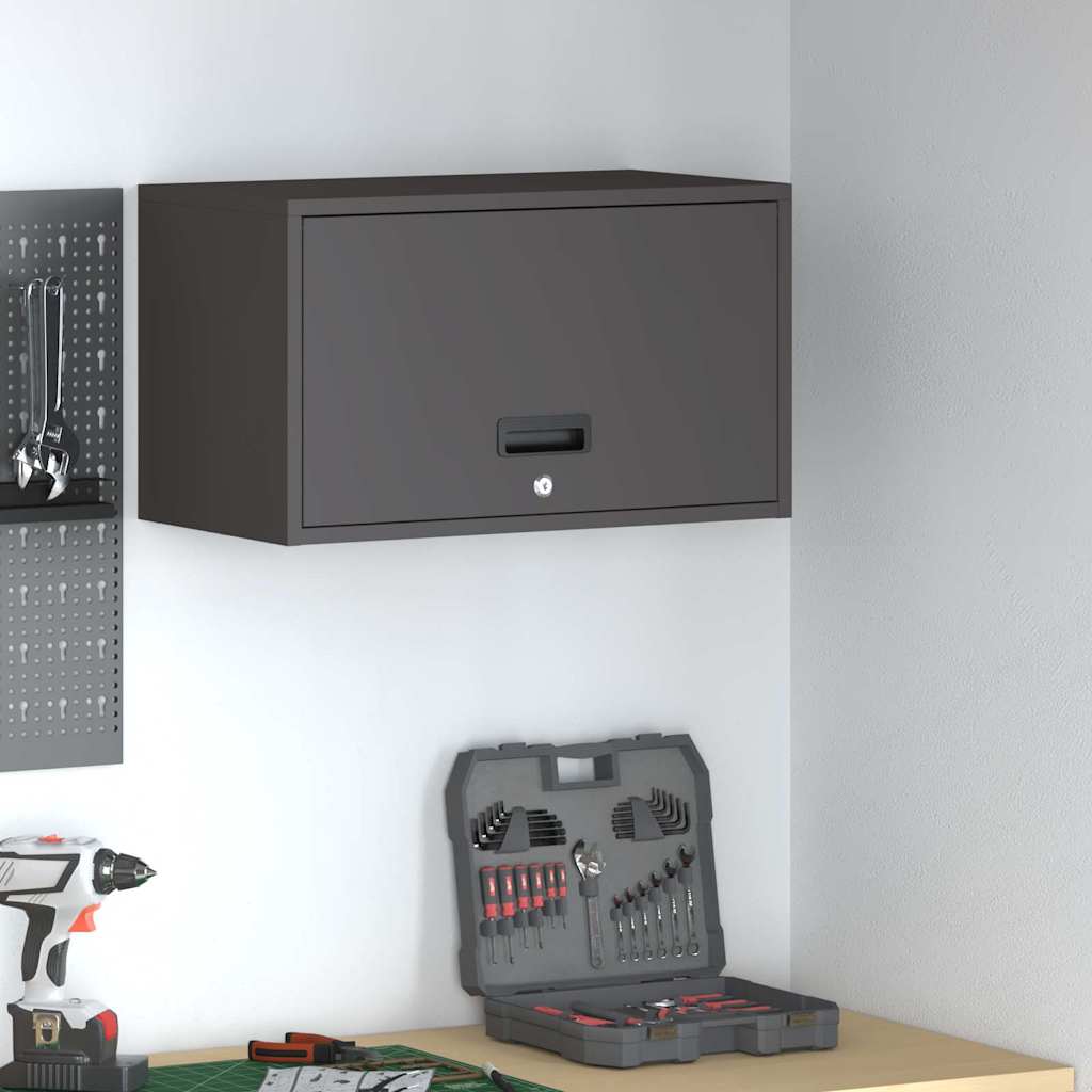 vidaXL Wandkast voor Garage Zwart 90 x 40 x 53 cm Poedercoating staal