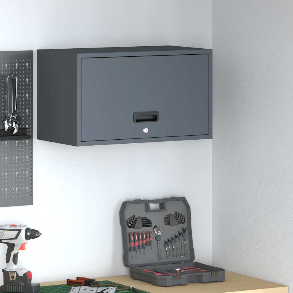 vidaXL Wandkast voor Garage Zwart 90 x 40 x 53 cm Poedercoating staal