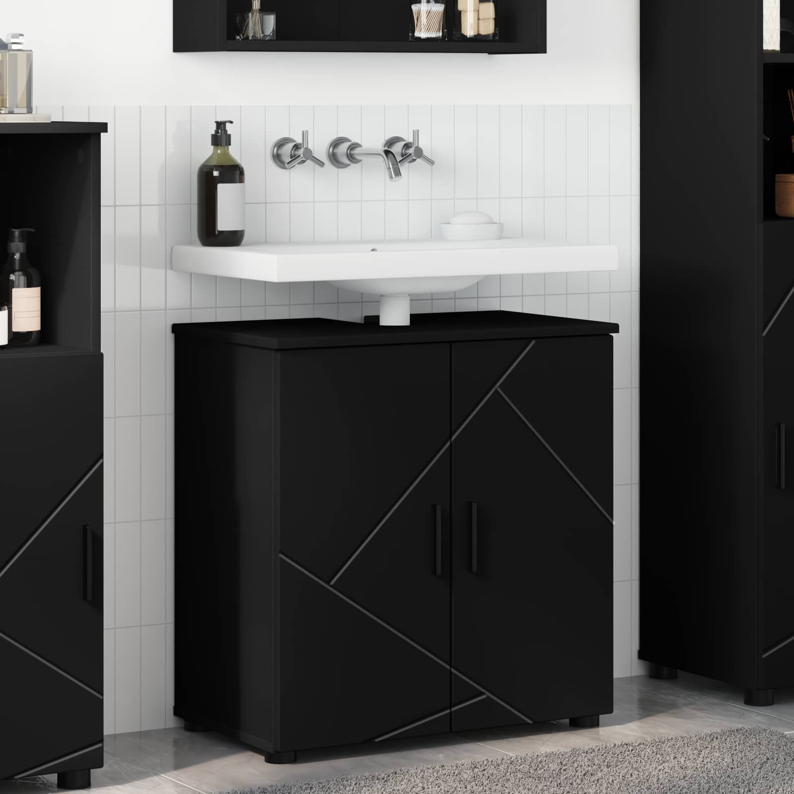 vidaXL Badkamer Kast met plank Wit 61 x 35 x 64 cm Bewerkt hout