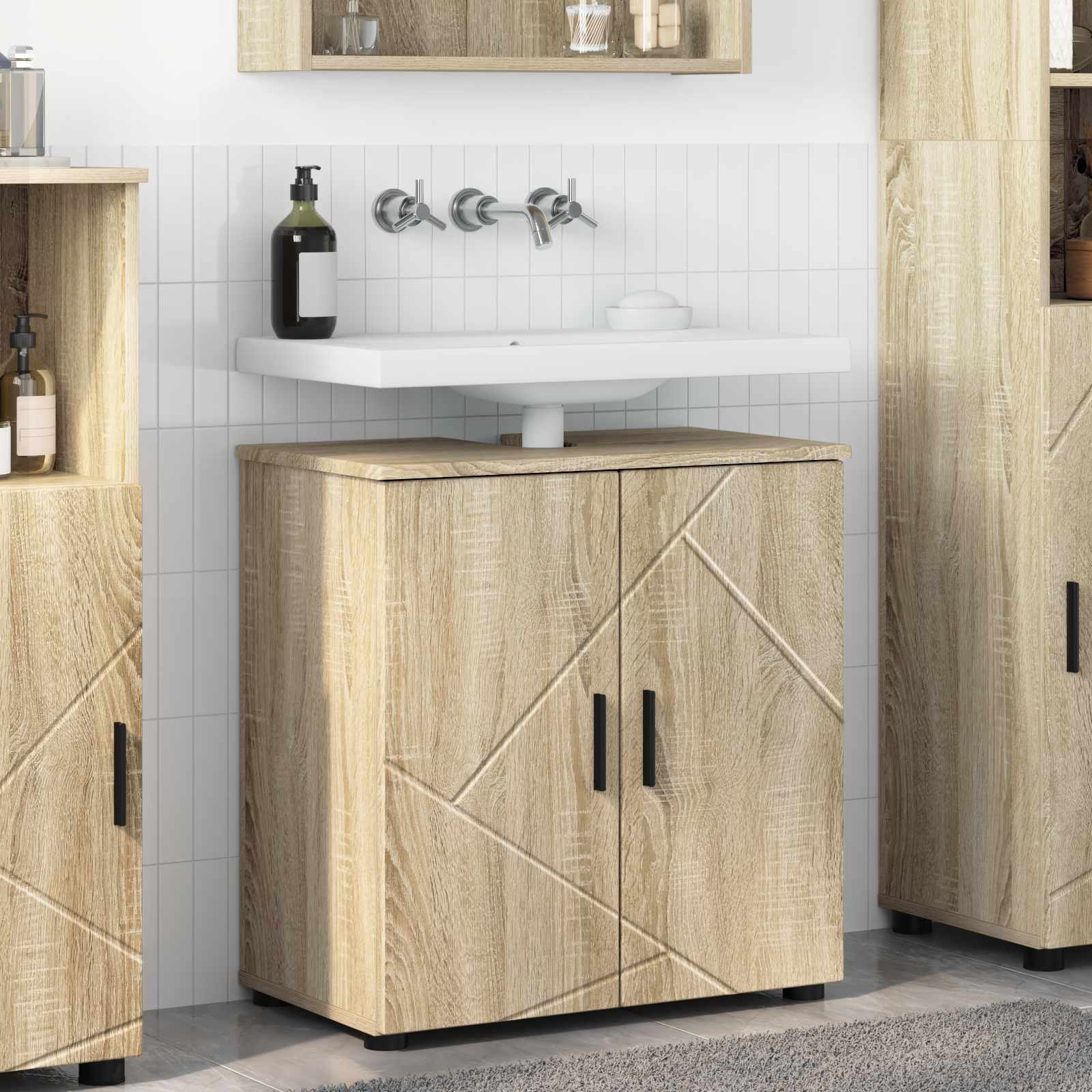 vidaXL Badkamer Kast met plank Wit 61 x 35 x 64 cm Bewerkt hout
