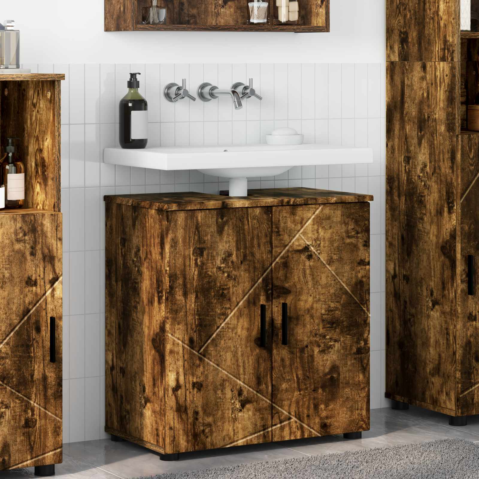 vidaXL Badkamer Kast met plank Wit 61 x 35 x 64 cm Bewerkt hout