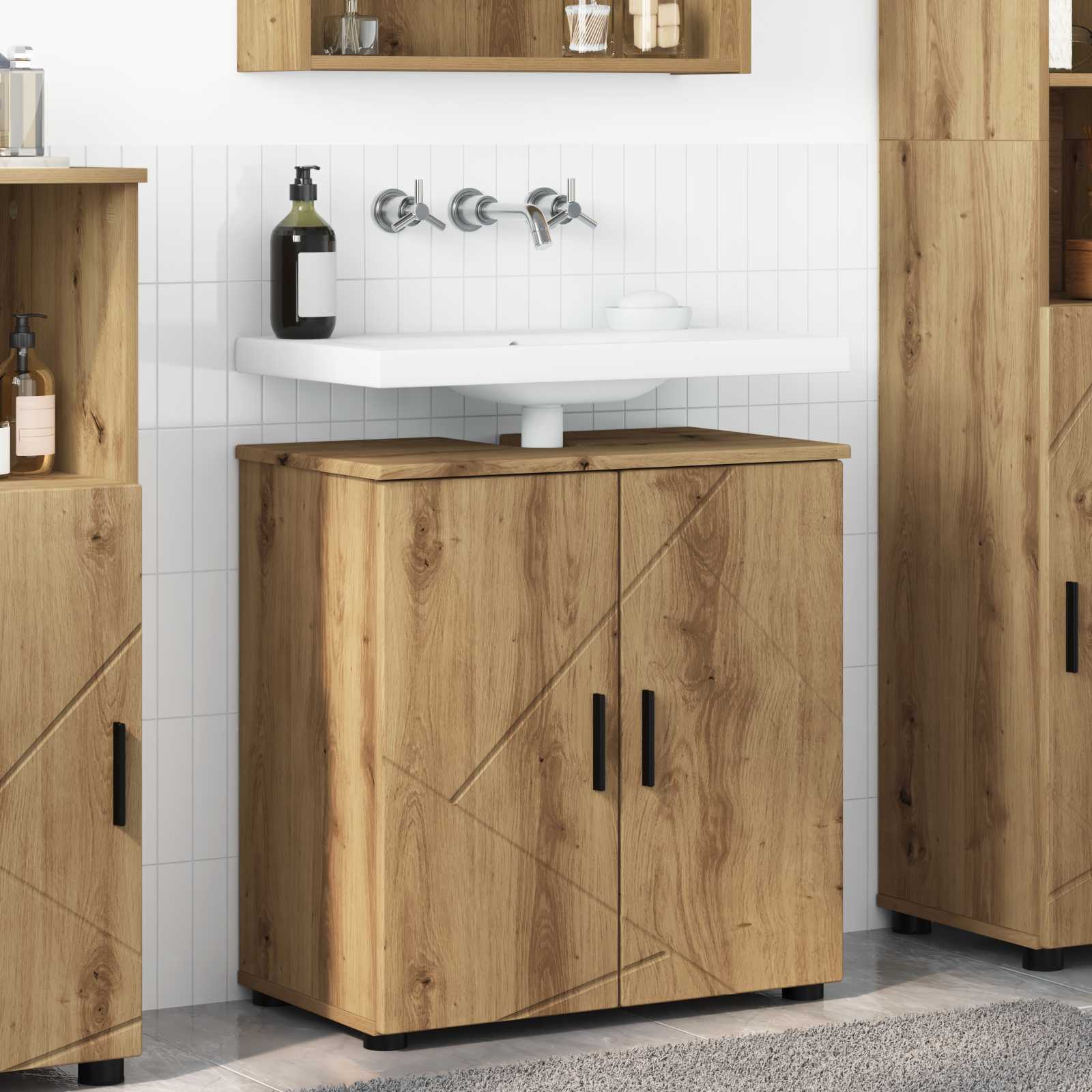 vidaXL Badkamer Kast met plank Wit 61 x 35 x 64 cm Bewerkt hout