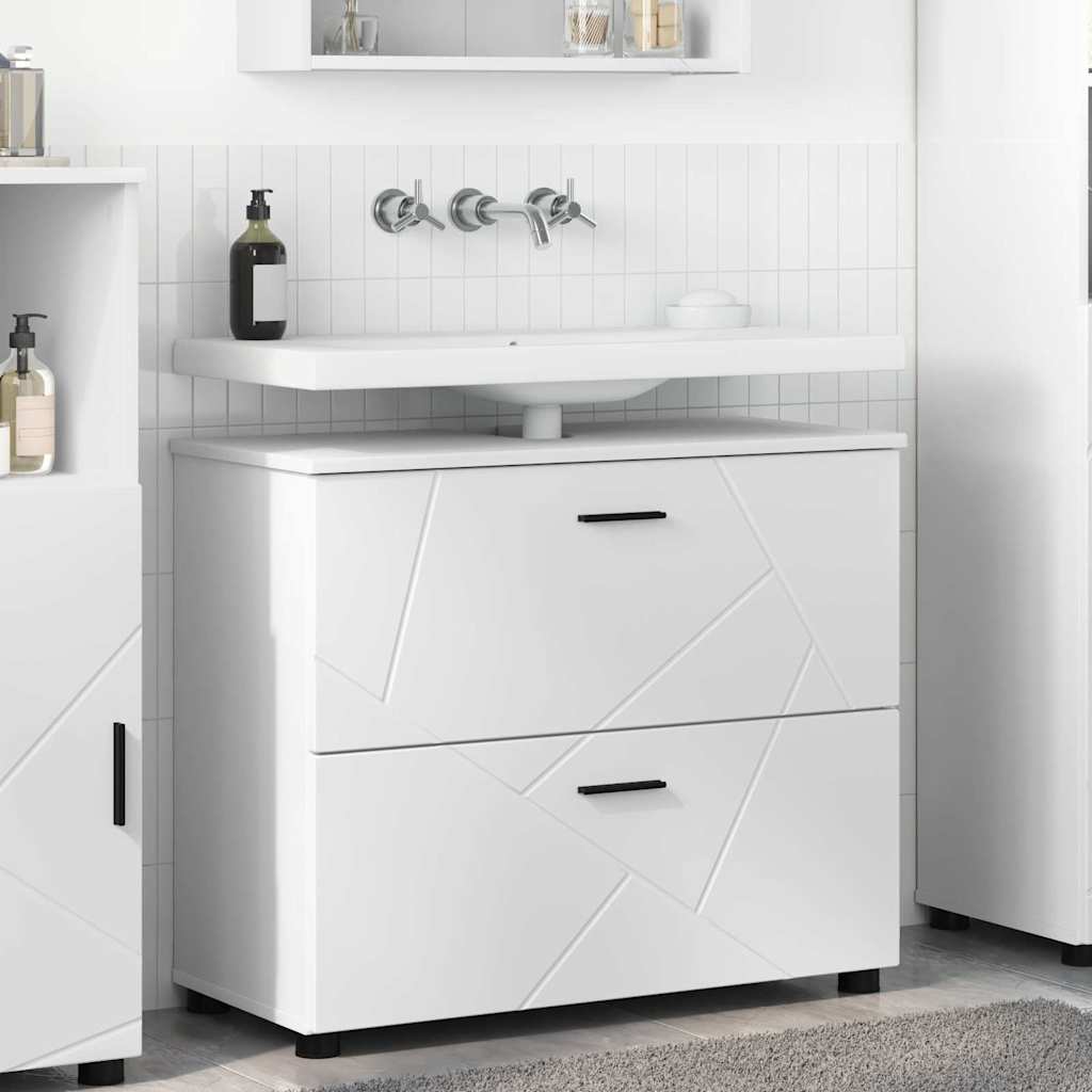vidaXL Badkamer Kast met lade Wit 76,5 x 35 x 64 cm Bewerkt hout